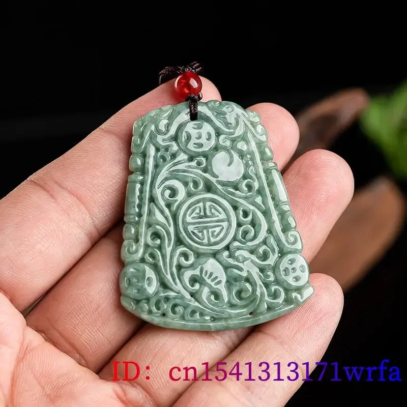 Burmese Jade Dragon Pendant Amulets Charm Designer Necklace Jadeite Man Natural Real Emerald Green Men Jewelry Necklaces Stone