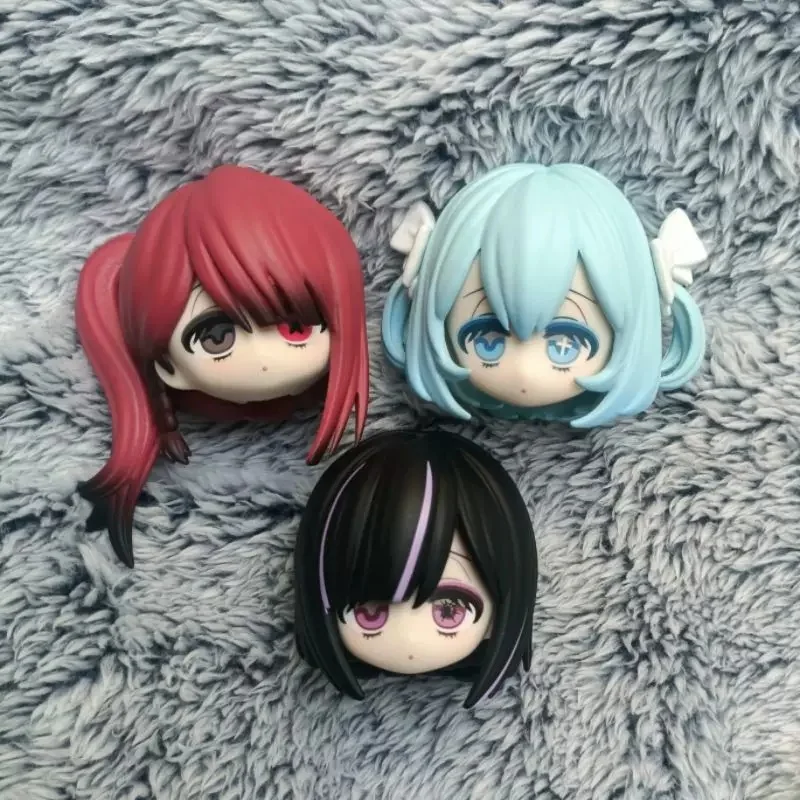GSC OB11 BJD Wearing Make Up Head Shell DIY Clay Doll with Front Back Hair Double Braids Bows Hair GSC Hand-drawn Head Shell