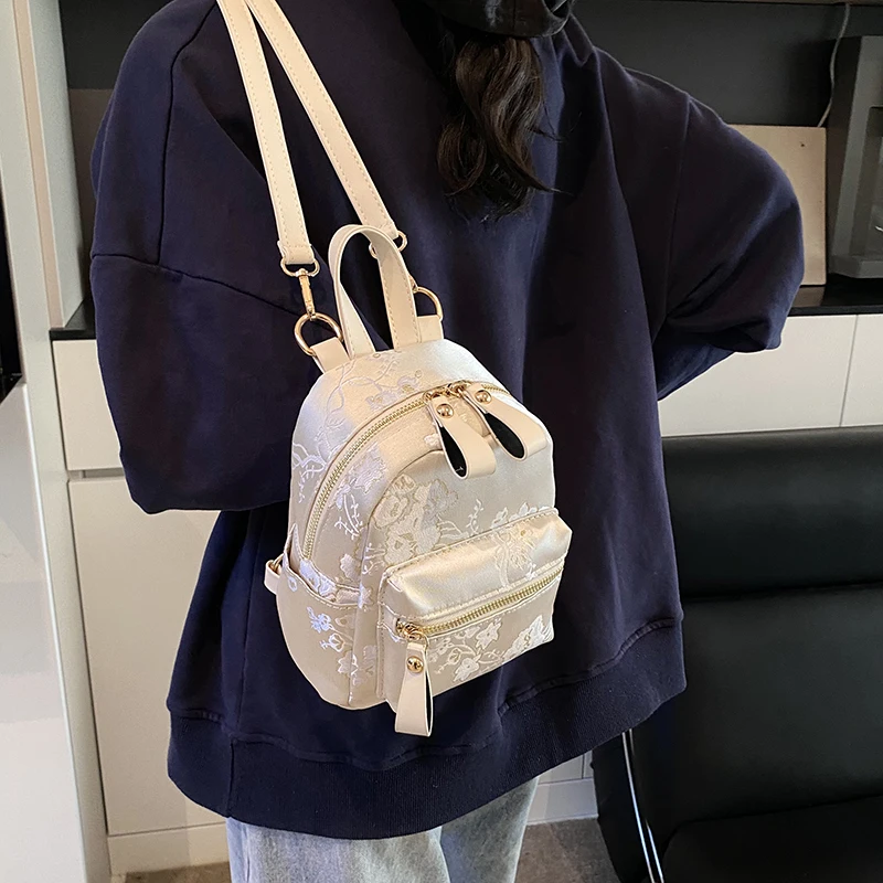 cute asian mini backpacks LEFTSIDE Chinese Style Women's Mini Back Packs 2025 Y2K New Trend Korean  Fashion Cute Backpack Lady Pu Leather Backpacks