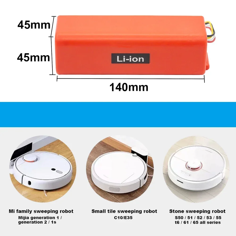 for Xiaomi Robot Roborock S50 S51 S55 BRR-2P4S-5200S Xiaowa C10 E20 E35 Vacuum cleaner Replacement14.4V 7000mAh Li-ion Battery