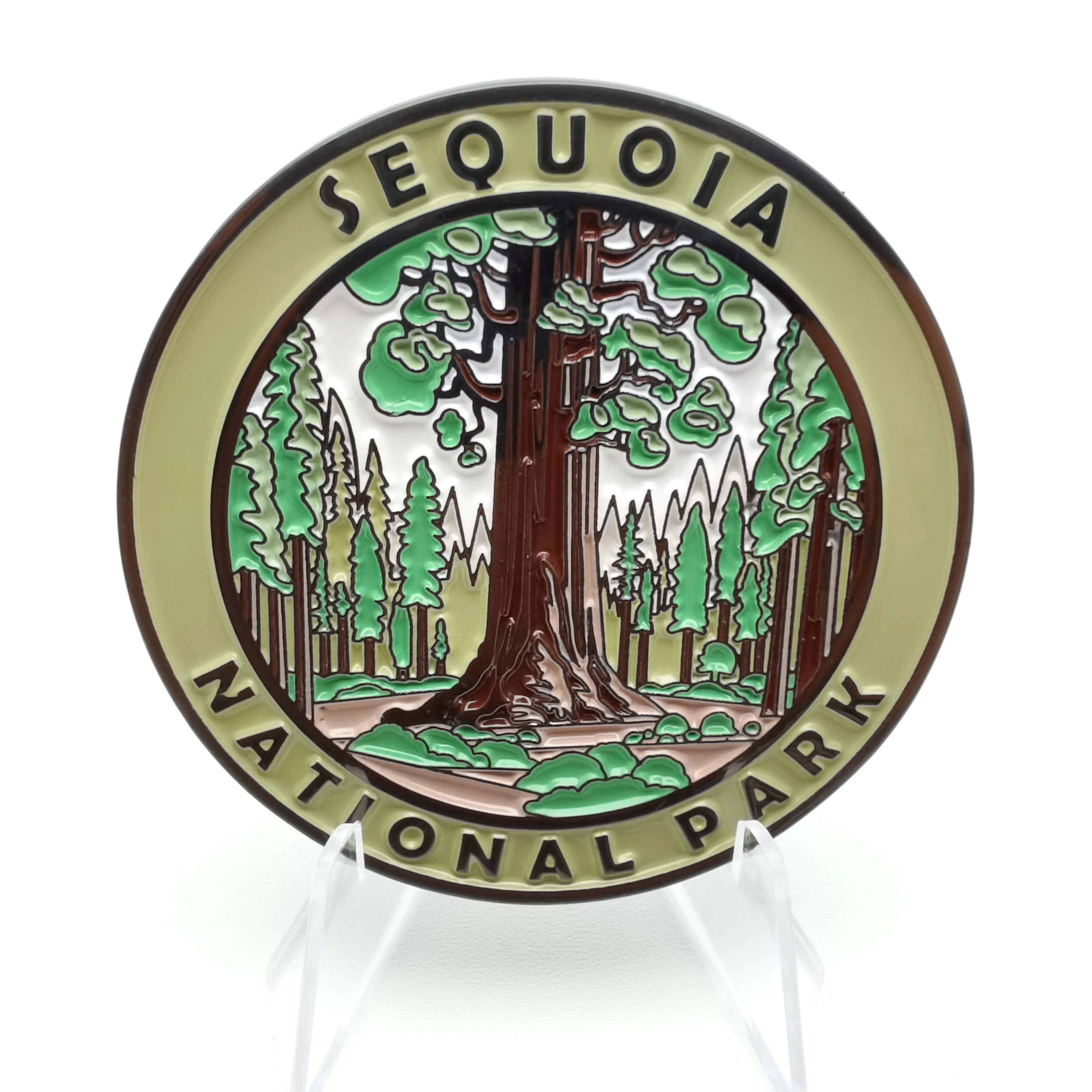 Sequoia National Park Collectible Magnet – Enamel Finish, 52mm – Cre8Travel