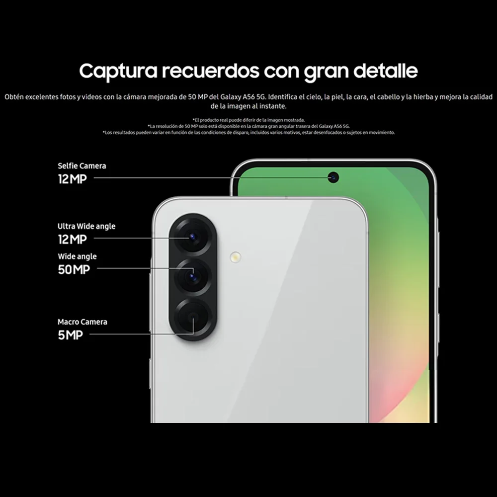 Samsung Galaxy A56 5G Teléfonos inteligentes Octa-Núcleo 6.7 pulg 120Hz 50MP Cámara IP67 5