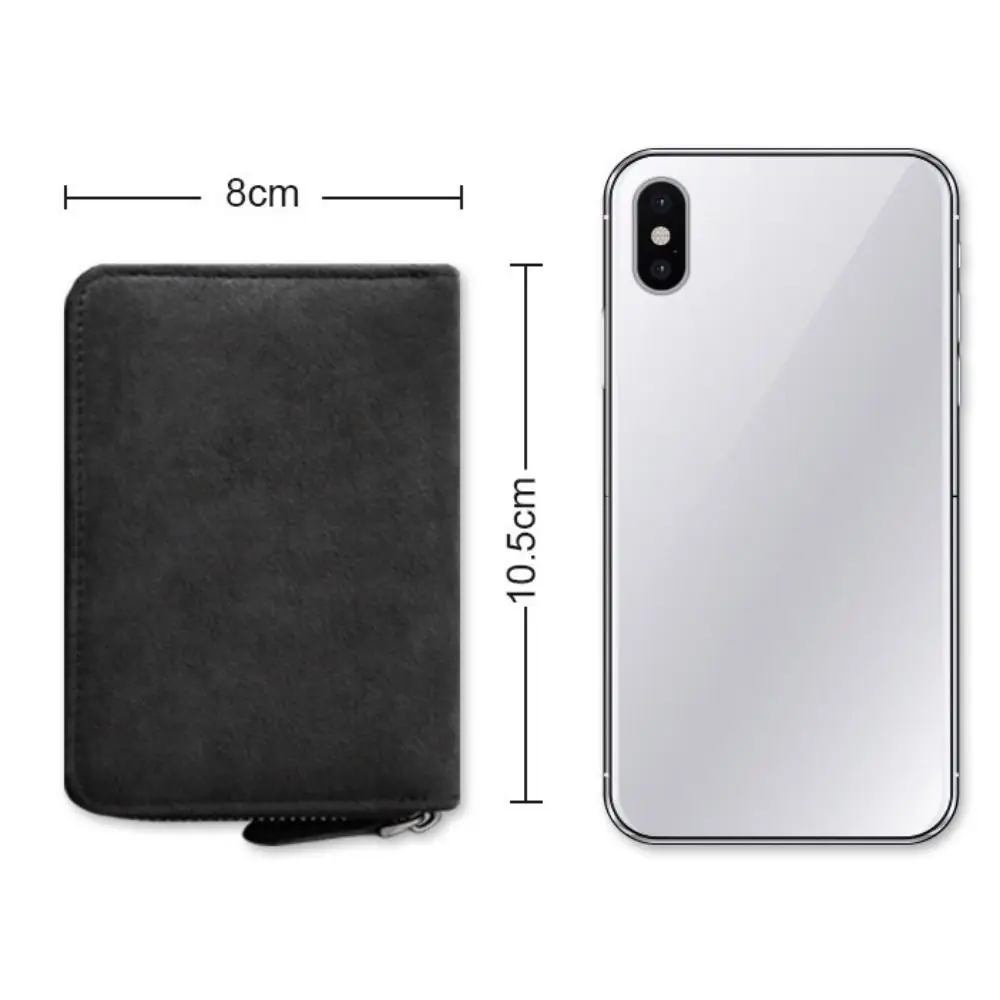 Borsa per carte da uomo multifunzionale 18 slot per carte 2 piccole slot per cambio Porta carte di credito Porta carte con cerniera anti-smagnetizzazione