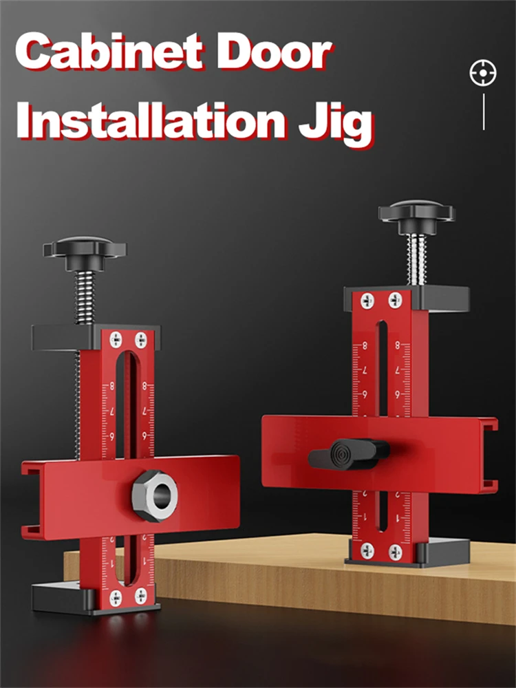 Woodworking Cabinet Door Installation Jig,Cabinet Closet Door Quick Positioning Tools, Aluminum Adjustable Clamping Range 80mm