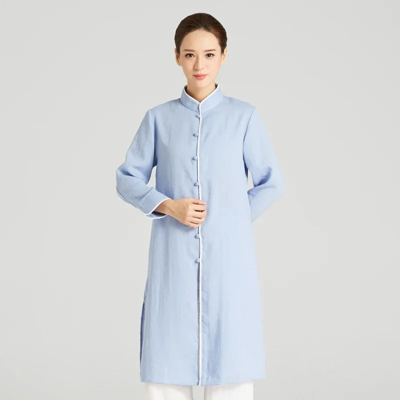 Wushu Clothing Tai Chi Clothes Martial Art Uniform Kung Fu Dress Long Sleeved Women Kun Master Long Top Multicolor 2023 New