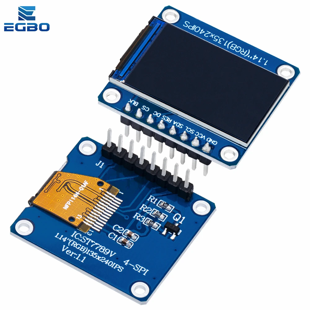 EGBO SPI HD 풀 컬러 TFT 디스플레이 스크린, ST7789 드라이브 IC 135x240, IPS 1.14 인치, 3.3V, 8 핀, 신제품, 1-10 개