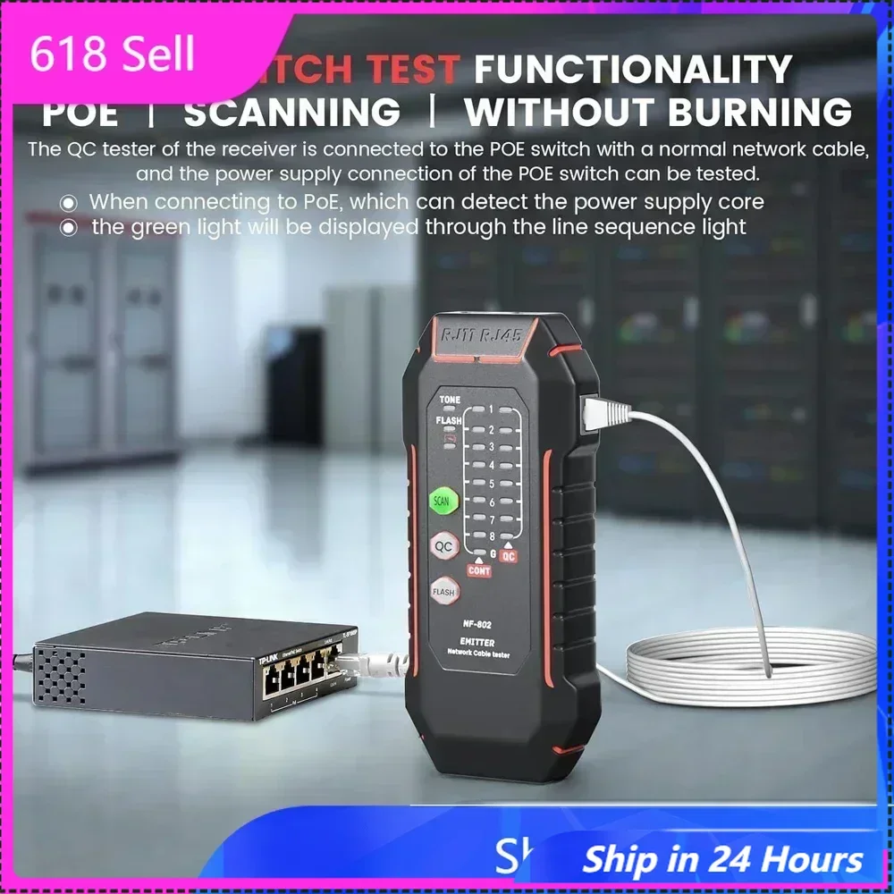 

618 Hot Sale Noyafa NF-802 Lan Tester Network Wire Tracer Cable Tracker RJ45 RJ11Telephone Line Finder Repairing Networking Tool