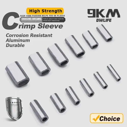 Imagen 1 del producto Herramienta de engarzado de pesca, 50 ~ 200 Uds., líderes de pesca, accesorios de pesca de carpa de agua salada, conector de manga de engarzado de aluminio