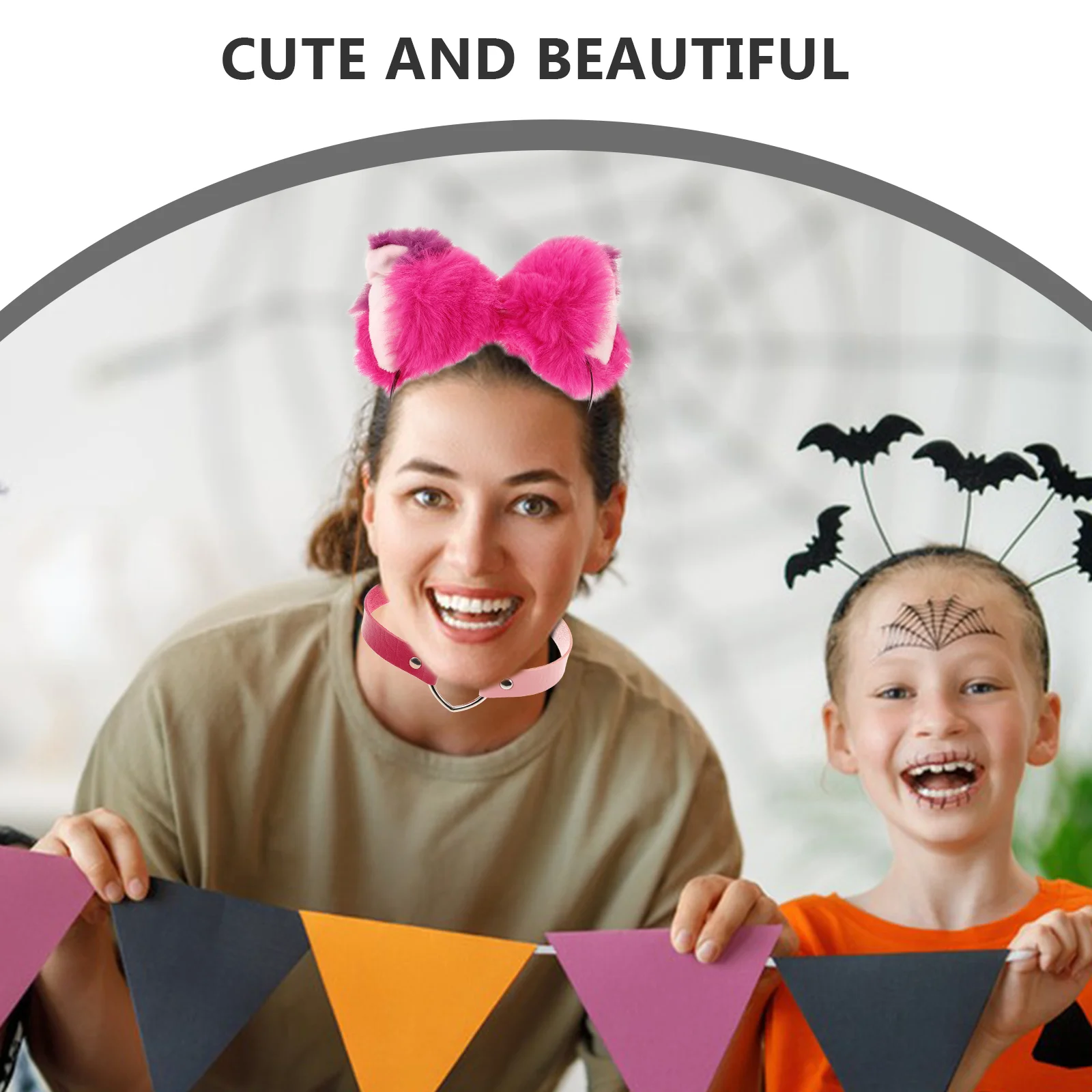 Cat Ear Set Cosplay Headdress Costume Collar Decor Socks Faux Fur Party Tail Unique Hair