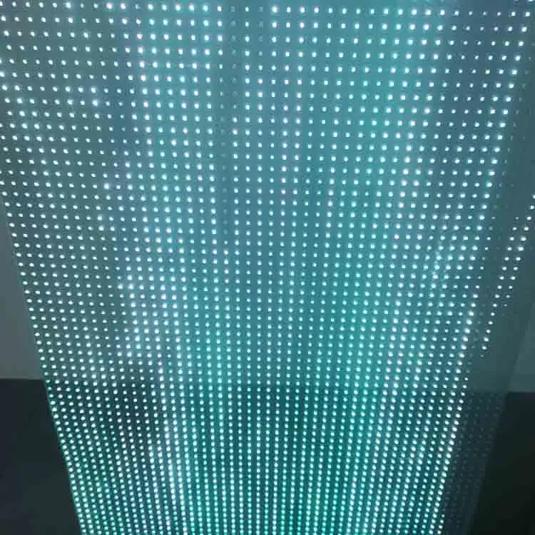 Parede de vídeo de perspectiva de publicidade de vidro Tela de filme transparente LED em display LED transparente