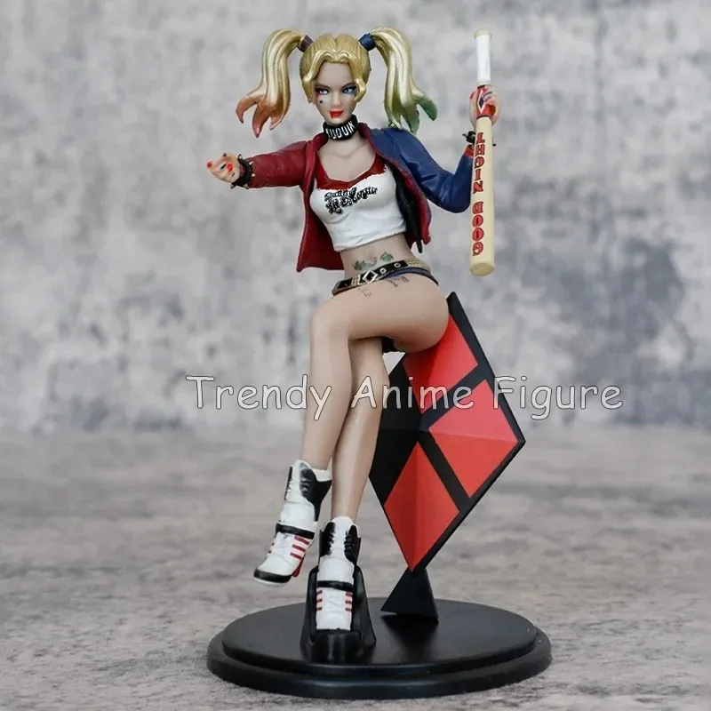 Birds of Prey Harley Quinn Action Figure Car Ornaments Desktop Decorations Model Toys 11cm Sitting Harleen Figurine Collection