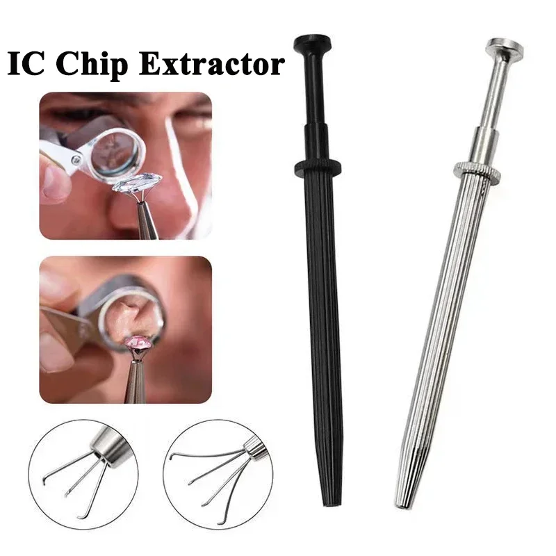 Extractor de chips IC, recogedor de tornillos, piezas de componentes electrónicos, pinzas de pinza, recogedor de Metal para herramientas de reparación manual