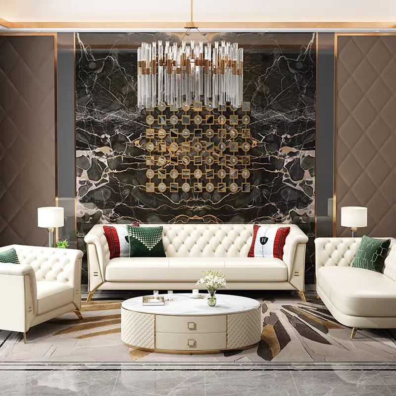 

Furnistyle Living Room Modern Sofa Set Luxury All Full House Furniture High Class Big Whole House Decor Leather Furniture Sofa