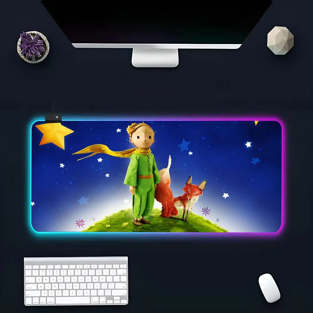 Le Petit Prince Mouse Pad Large RGB Mouse Pad XXL LED Mouse Mat Japan Mousepads Table Pads Keyboard Mats Desk Rug With Backlit