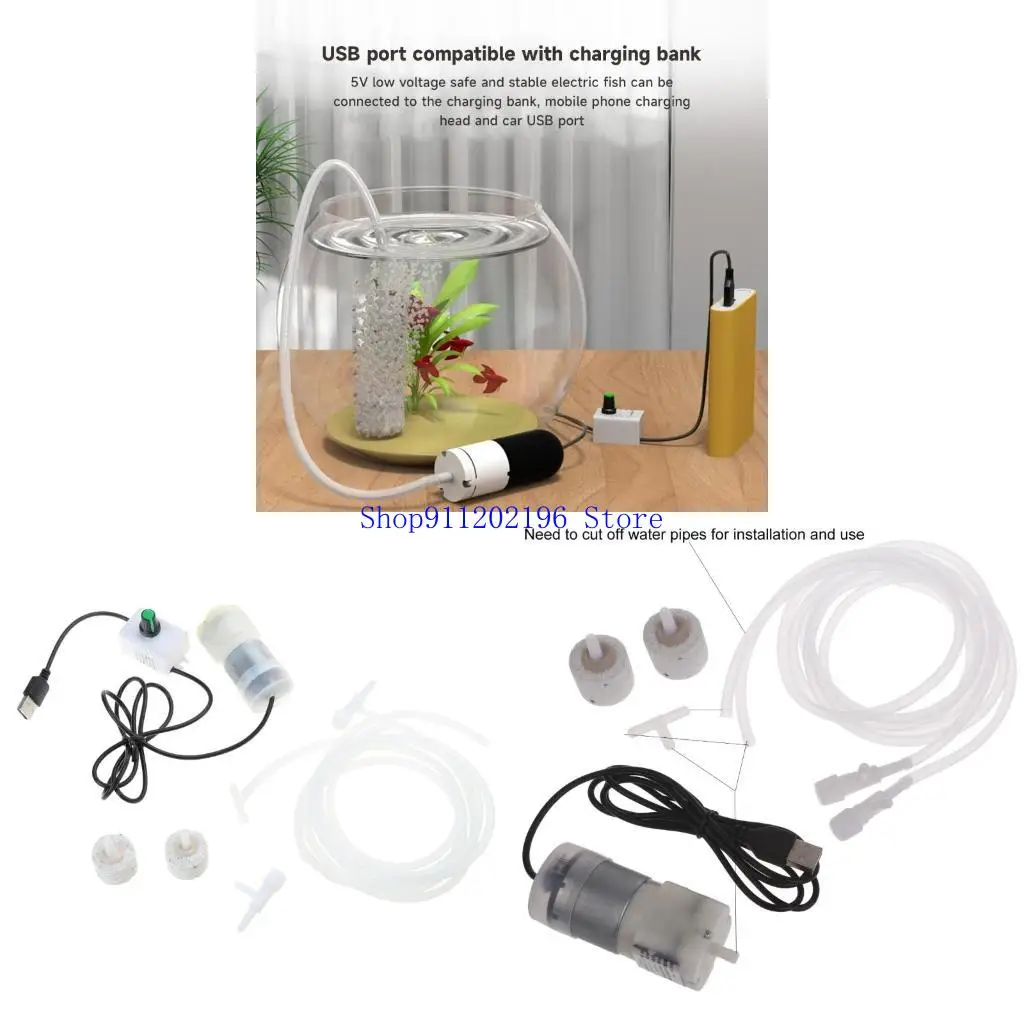 

P82A Aquarium Mini USB Air Pumps Portable Fish Oxygen Air Pumps High Energy Saving Oxygen Air Pumps with Air Stone