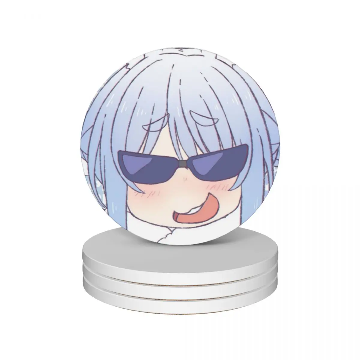 

Usada Pekora Chibi Ceramic Coasters (Set of 4) cute kitchen mug mat Coasters