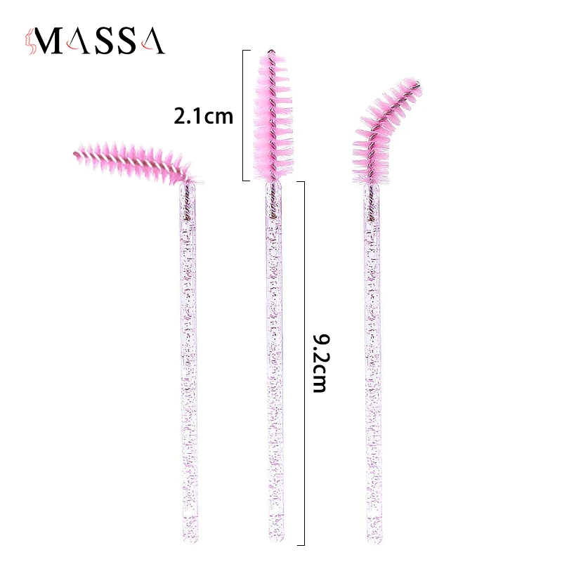 50Pcs Einweg Wimpern Pinsel Weichen Kopf Kristall Augenbraue Pinsel Lash Verlängerung Pinsel Mascara Zauberstab Make-Up-Tool