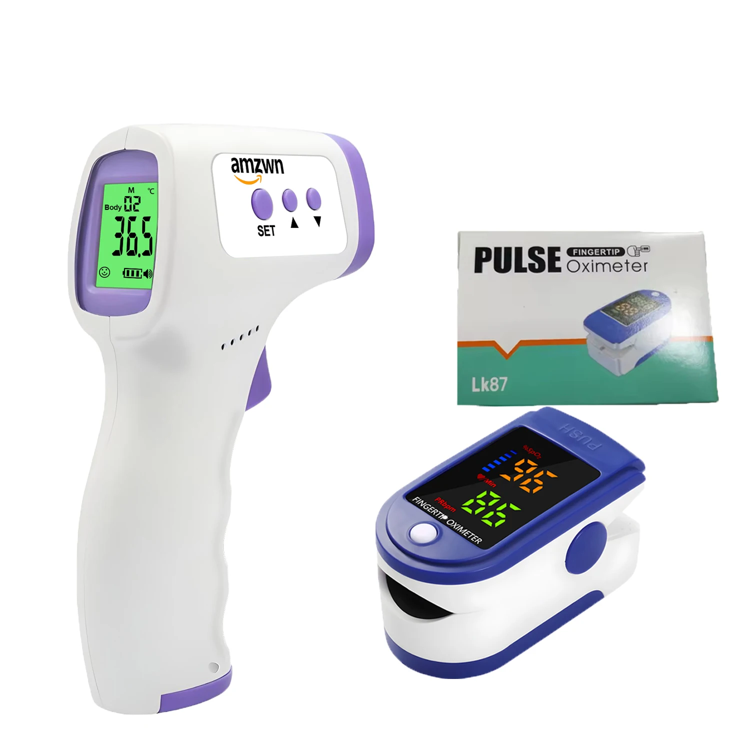 Non-Contact Infrared Ear Thermometer & Pulse Oximeter Medical Grade Digital Thermometer for Fever -for Infant Baby Adult