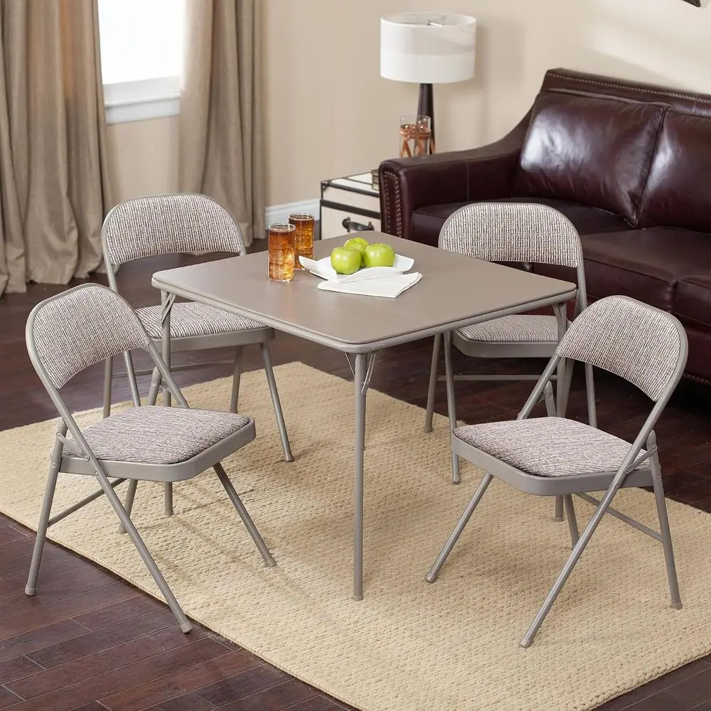 Sudden Comort Steel e olding Dining & Event Chairs, Chicory Lace Moti Upholstery, Beige - oldable Seating with Cushioned Seat an