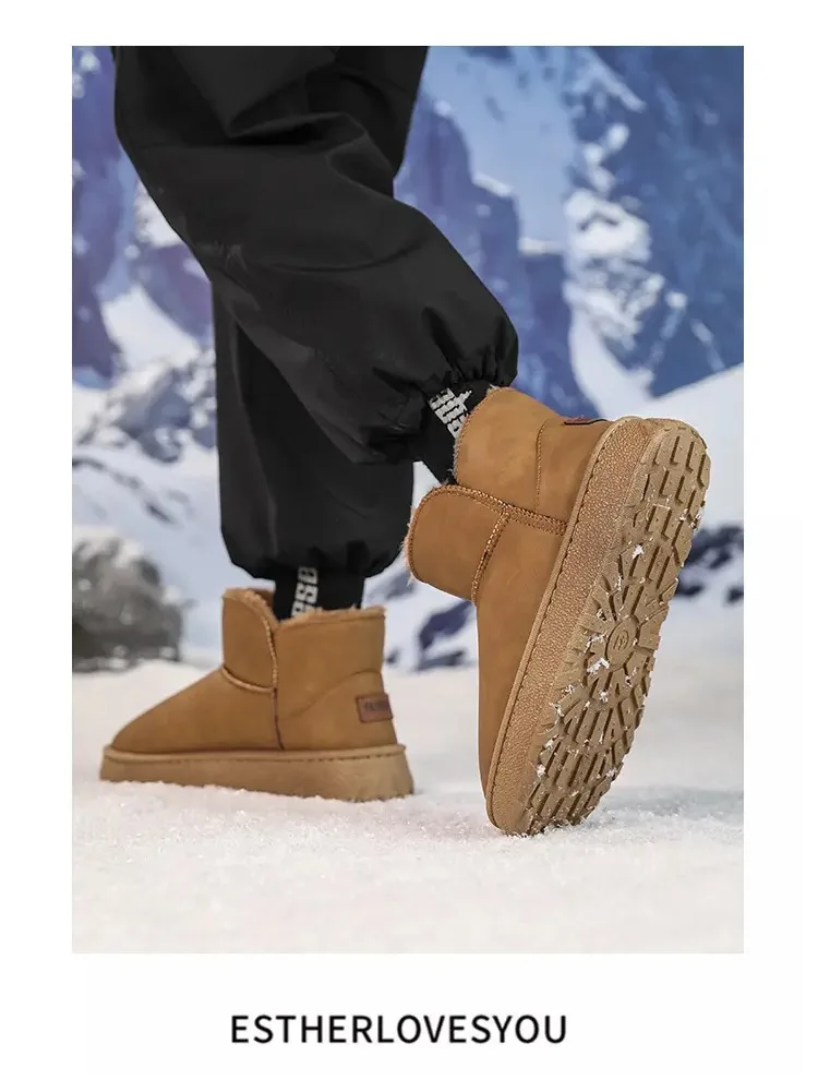 새로운 겨울 부츠 가죽 따뜻한 발목 모피 부츠를위한 플랫폼 부츠 럭셔리 부츠 따뜻한 부츠 편안한 미끄럼 방지 발목 부츠