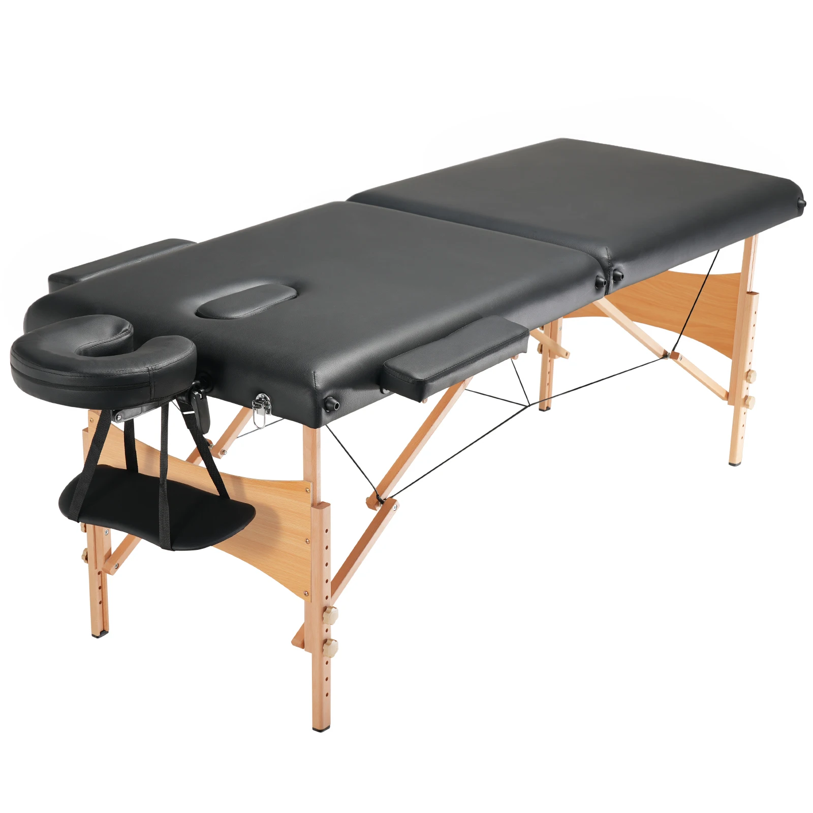 Home Spa Wellness - SucceBuy Portable Massage Table Folding Lightweight