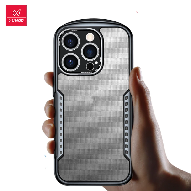 Xundd For iPhone 15 Pro Max Case For iPhone 15 Pro 15 Plus Airbag Shockproof Back Stripe Clear Shell with Heat Dissipation Vent