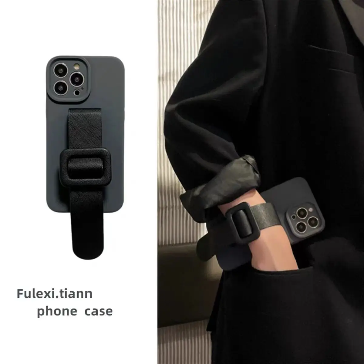 

Black fabric iPhone 14 Case iPhone 14promax Wristband iPhone 13 Premium iPhone 12 Soft case iPhone 11