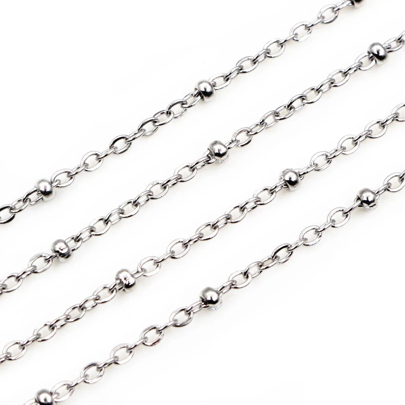 5 Meters Never Fade Stainless Steel Gold Plated Cross Ball Necklace Chains For DIY Jewelry Findings Making Handmade Supplies