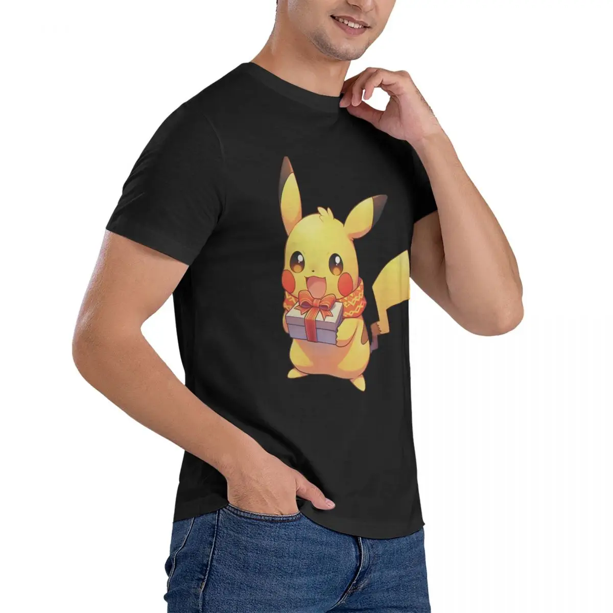 Maglietta da uomo giapponese Cartoon Anime Pokemon maglietta Pikachu Cotton top Hipster manica corta girocollo T-Shirt classica