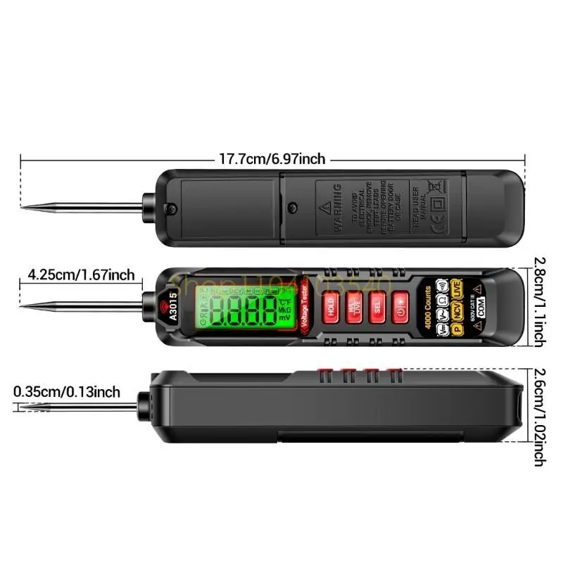 

02DC Convenient Pen Type Multimeter LCD Display Voltages Tester Home Power Testing