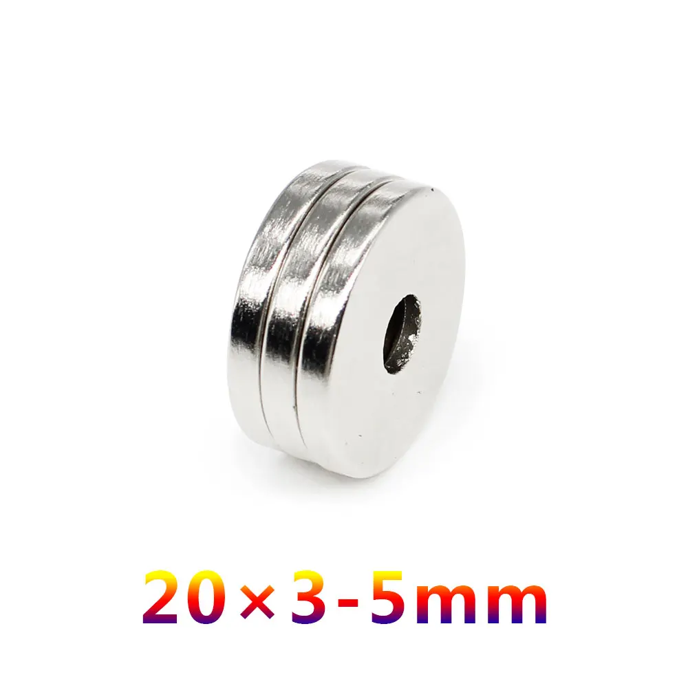 2/5/10/15/20/50PCS 20x3-5 Countersunk Round Search Magnet 20*3 With Hole 5mm Disc Permanent Neodymium Magnet 20x3-5mm  20*3-5