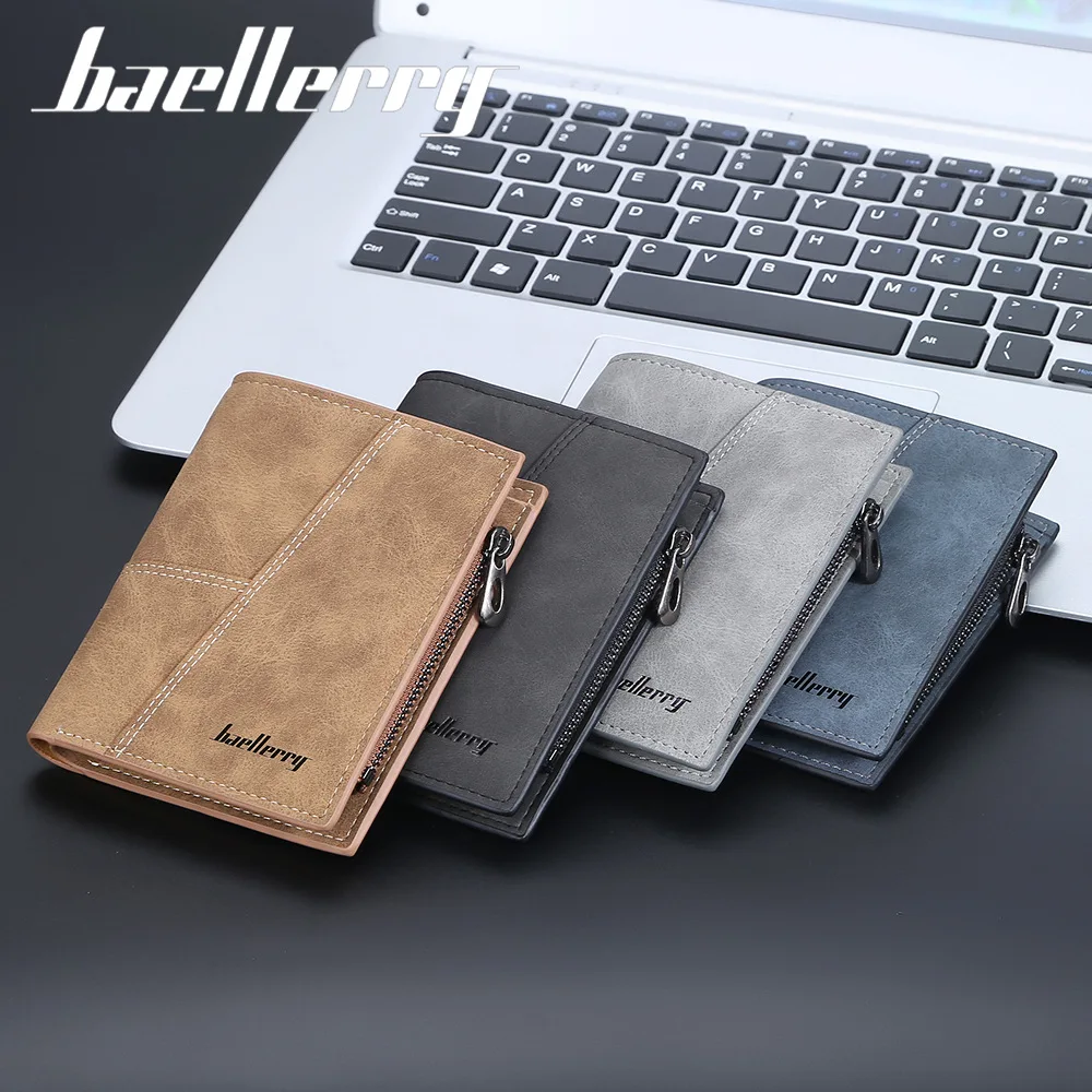 Male Coin Purse Trifold Multifunctional Card Holder Money Bag Small Genuine Leather Wallet Small Photo Holder Frosted Bag