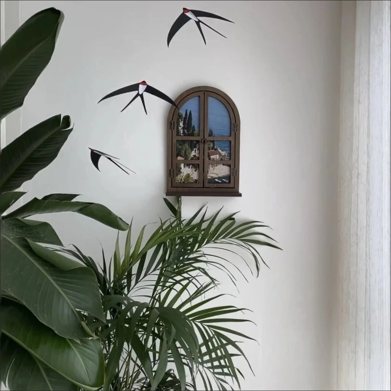 Nordic Silent Wind Chime Danish Swallow Air Balance Pendant Flying Bird for Kindergarten Kids Room Living Room Decoration Gift - view 2