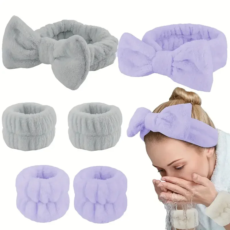 15pcs Facial Makeup Tools Set Soft Washable Face Body Powder Puff Makeup Sponge With 1pc Bowknot Headband and 2pcs Wristbands