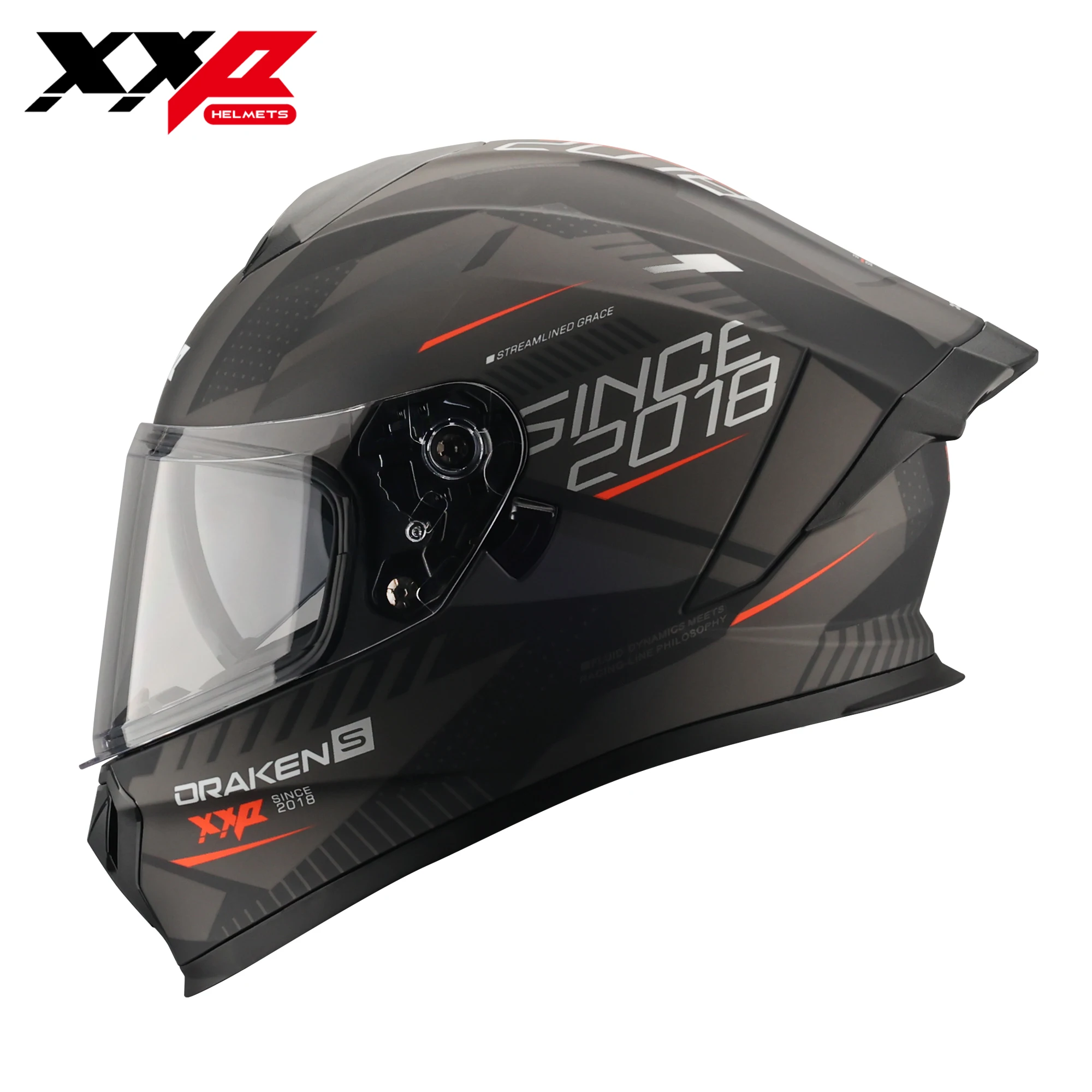 Helmets for Motorcycle Full Face Double Visors Racing Helmet Matt Dark Black Motocross S-Xxl Air Flow Big Spoiler Xxp Draken S