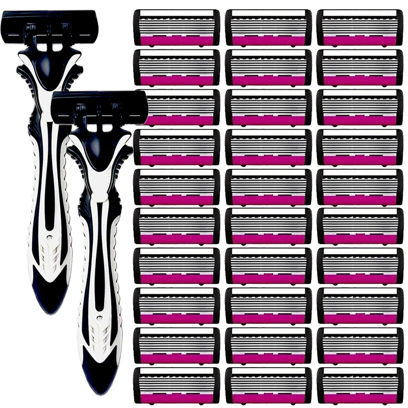 

6-слойное лезвие для бритвы, мужское лезвие из нержавеющей стали, классическая бритва для мытья водой, острое лезвие для чистки бритья