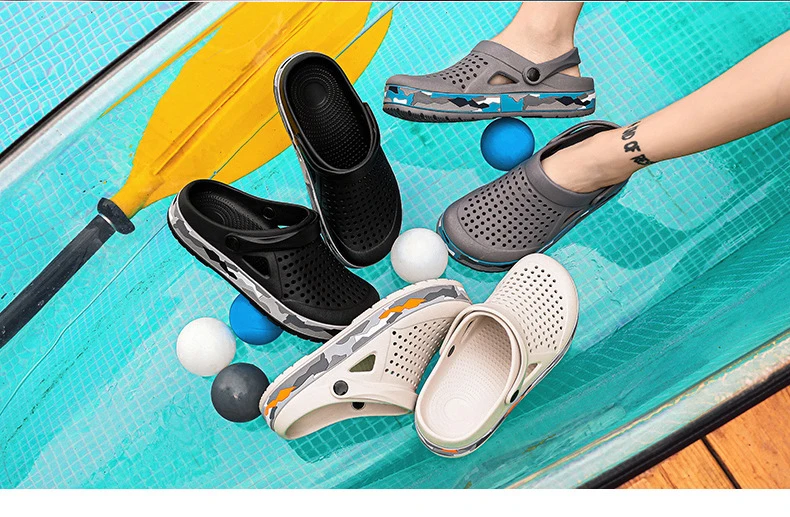 Herren-Slipper für den Sommer, Atmungsaktive Outdoor-Sandalen, Kühlende Outdoor-Fußbekleidung, Rutschfeste Strand-Slipper, Straight Drag – Detail 5