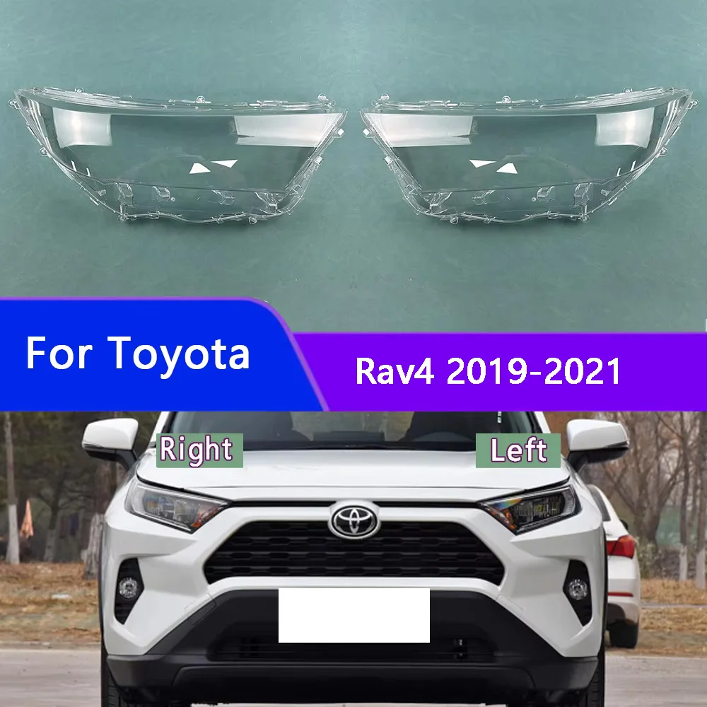 

For Toyota Rav4 2019 2020 2021 Front Headlight Cover Transparent Shade Lamp Headlamp Shell Plexiglass Replace Original Lampshade