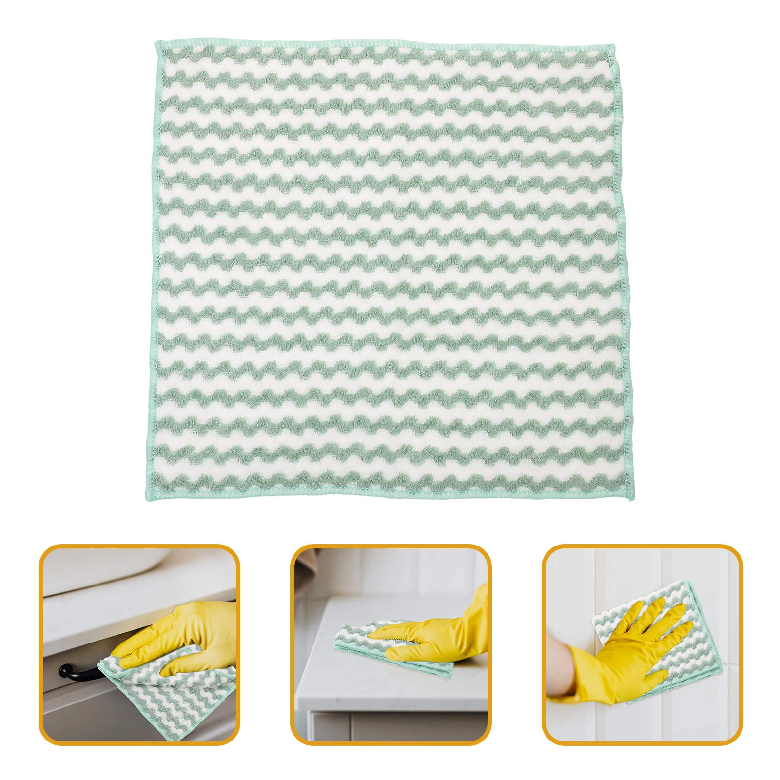 

Dish Cloth Thickened Dishwashing Kitchen Washcloths Towel Rag Micro Fiber Green Hand Towels