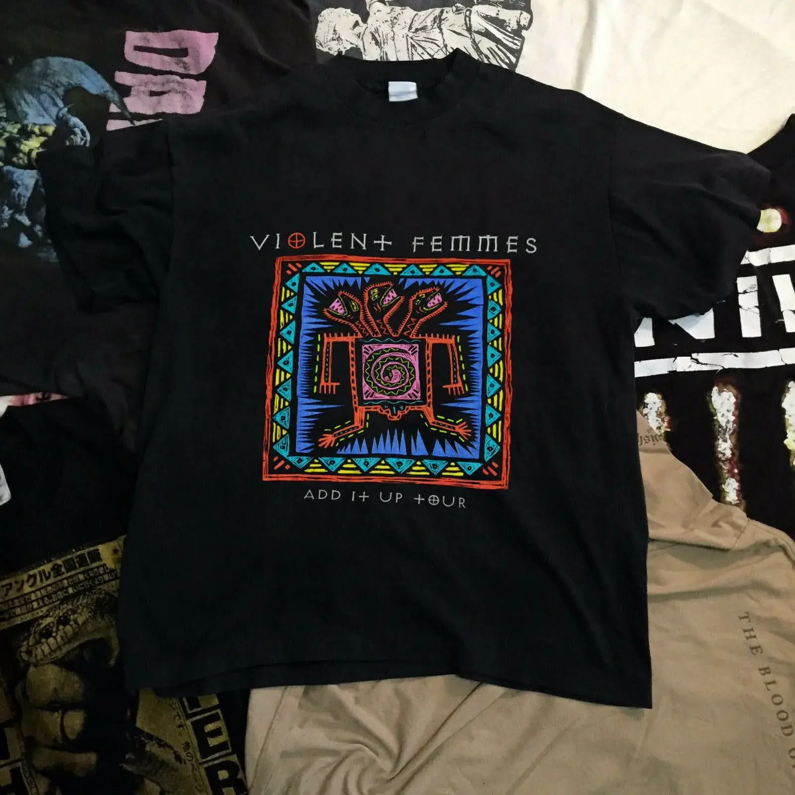 Top Ne 1993 Violent Femmes002 Add it up tour concert untru Vintage REPRINT T Shirt Best Re vintage Washed Top For Everyday Wear
