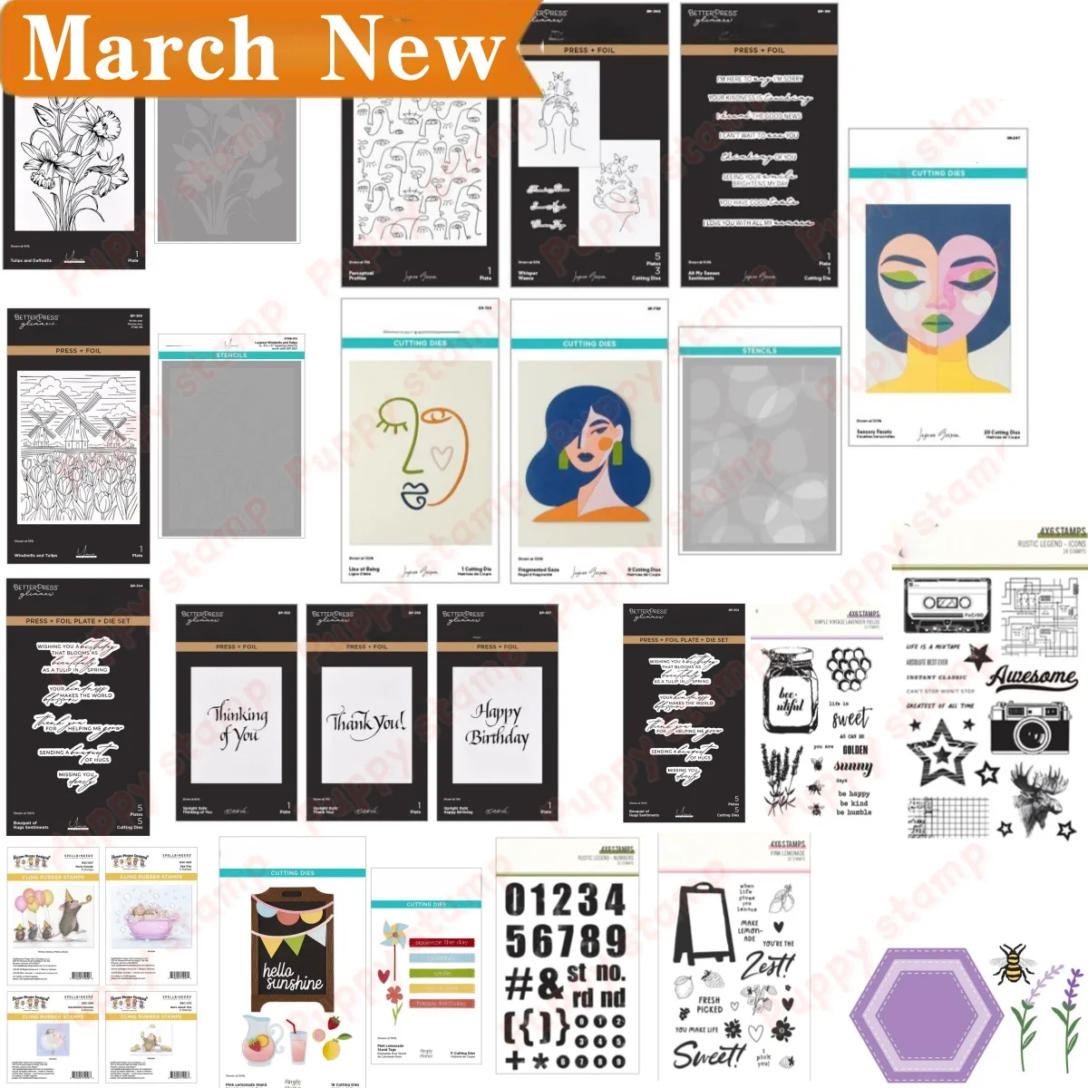 

Sensory Facets Tulips Stand Etched Hexagons Metal Cutting Dies Clear Stamps Stencil Hot Foil for DIY Making Card Scrapbook 2026