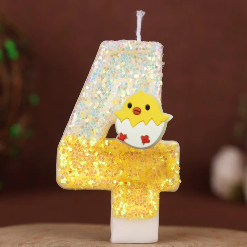 Nette Leuchtende Tiere Digitale Kerze Nummer 0-9 Kinder Geburtstag Kuchen Dekoration Lieferungen Cartoon Anime Party Zubehör Liefert