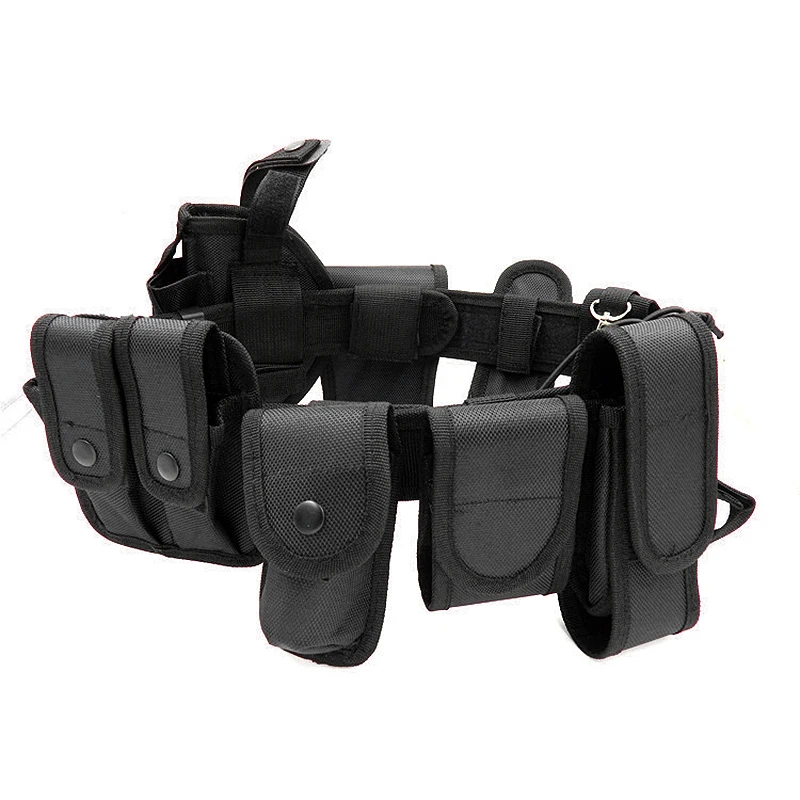 10in1 Multifunctional Tactical Security Guard Duty Belt Gun Holster Magazine Pouch Set Utility Kit Belt Police Supplies