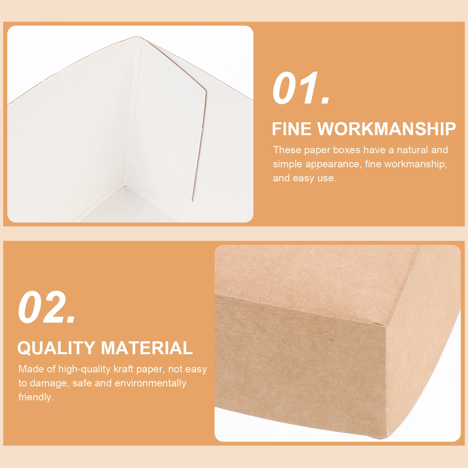 

50pcs Disposable Paper Food Boxes Extra Thick Oil Resistant Snack Storage Trays Boat Shape Simple Packaging Containers For