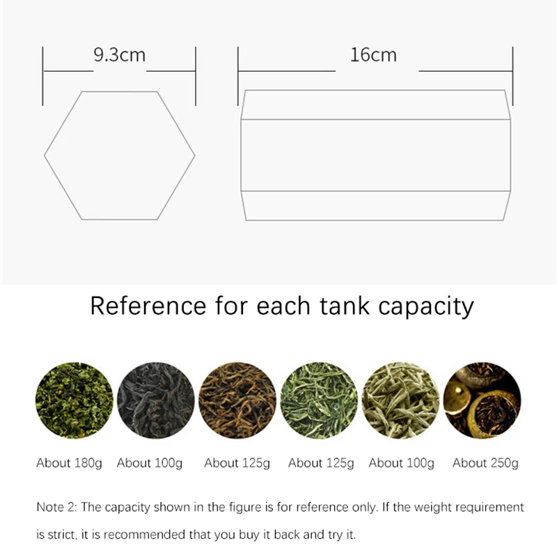 Tea Tin Can Creative Hexagonal Tinplate Frosted Packaging Tin Can Universal Black Tea Pu\'er Small Green Tangerine Tin Can