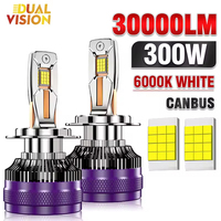 K5C H7 H3 LED 30000LM 300W H4 H11 Car Headlights H8 H1 HB3 9005 HB4 9006 9012 HIR2 H9 18PCS 9054 CSP Turbo Fan Canbus Decoder