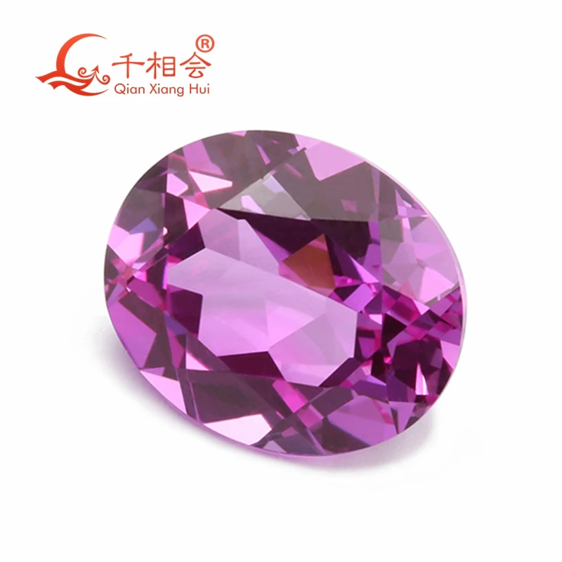 

2# 3# pink color oval shape lab grown ruby natural cut clear corundum gem stone for jewelry making