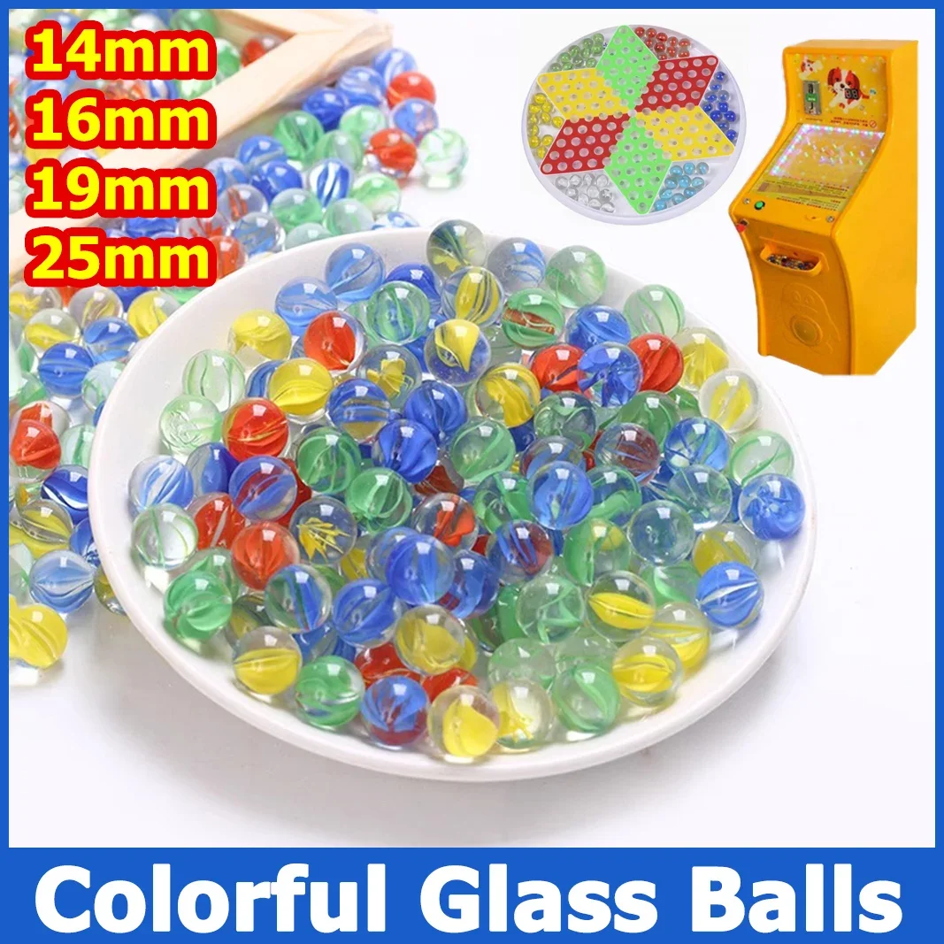 

40-1000pcs Mixed Glass Balls Colorful Ball 14/16/19/25mm Marbles Ball Fish Tank Balls Chinese Checkers Ball Pachinko Glass Bead