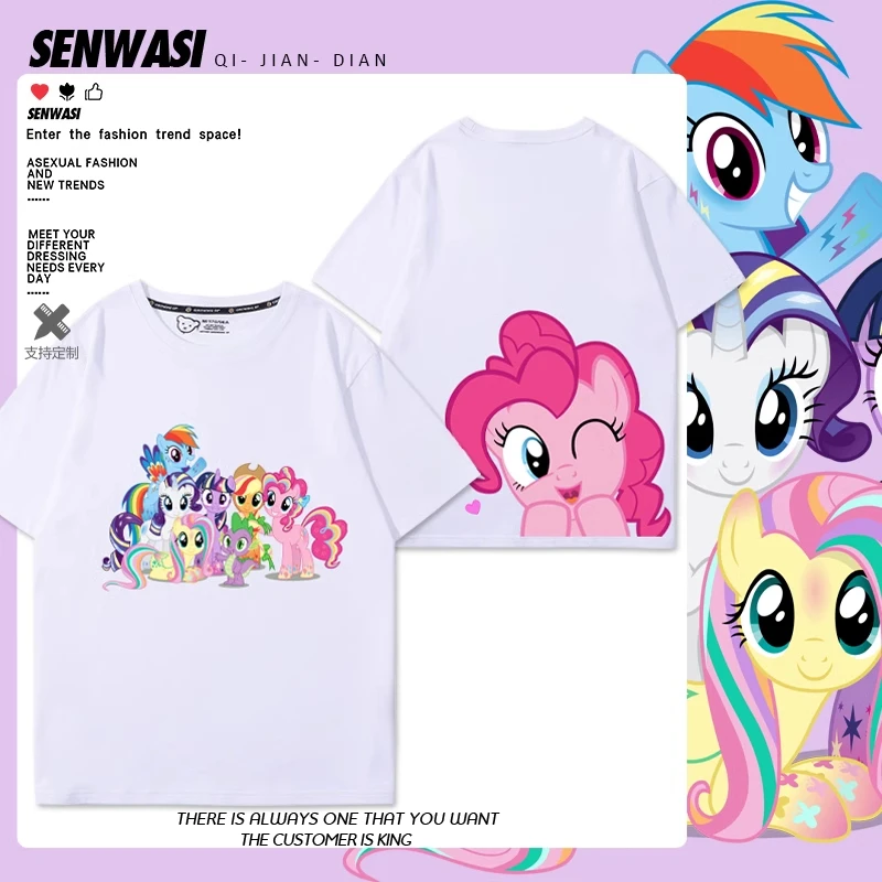 

Pony Polly animation co-branded cartoon children 100% cotton short-sleeved summer cute T-shirt tide