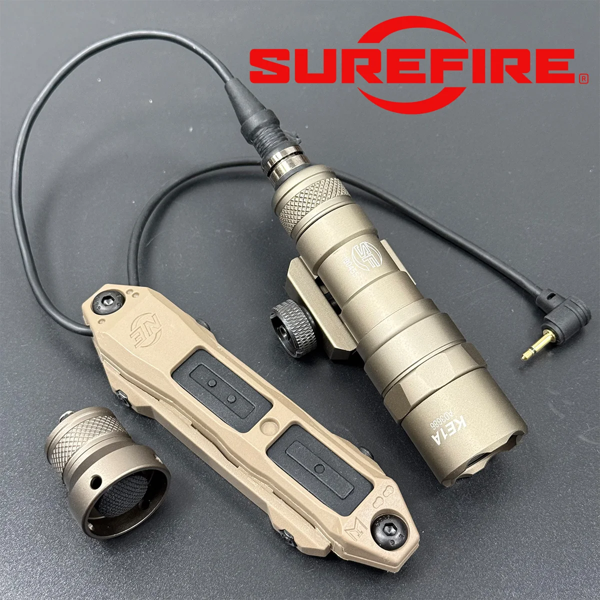 Surefire M300B M300C M600B M600C Flashlight with SF 2.5mm Plug Dual Control Pressure Switch and Tail Cap Switch Fits 20mm Rail